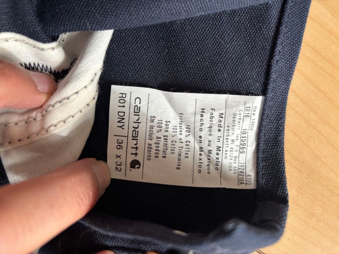 カーハート ダブルニー　オーバーオール　ネイビー　ダック　美品　carhartt