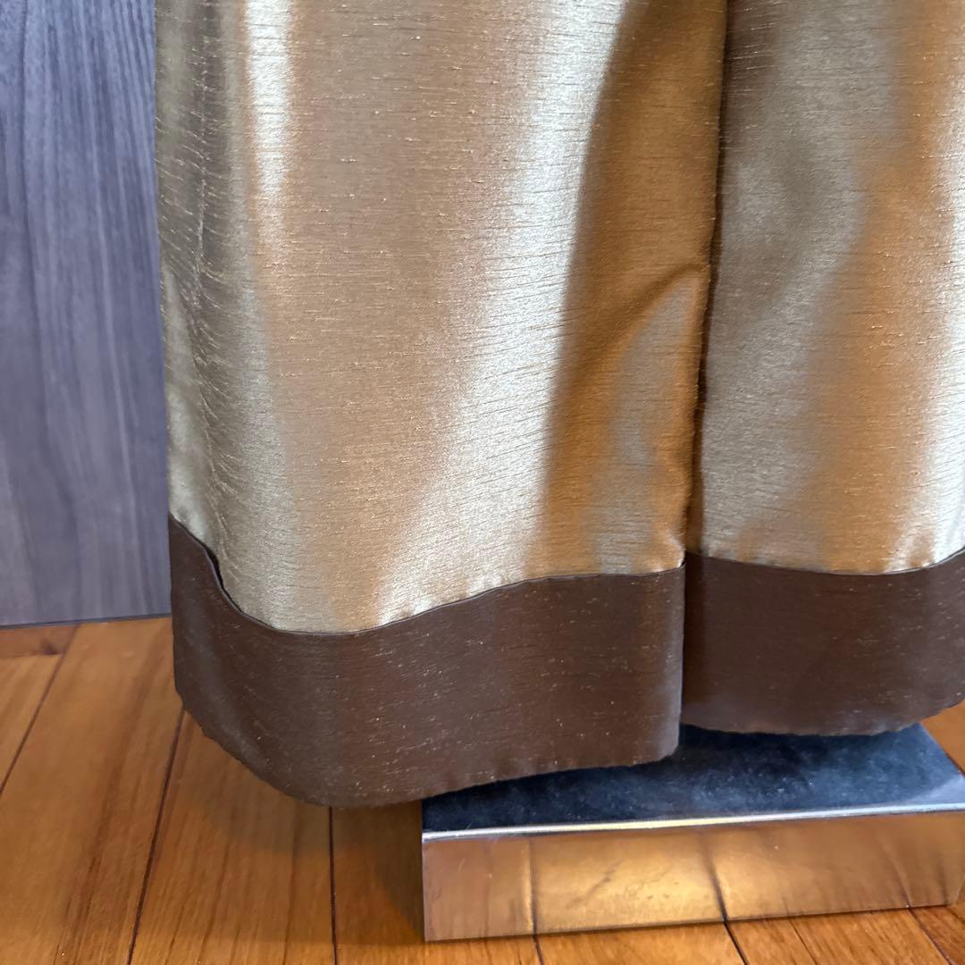 UN 3Dゴールド プリーツ ワイドパンツ36