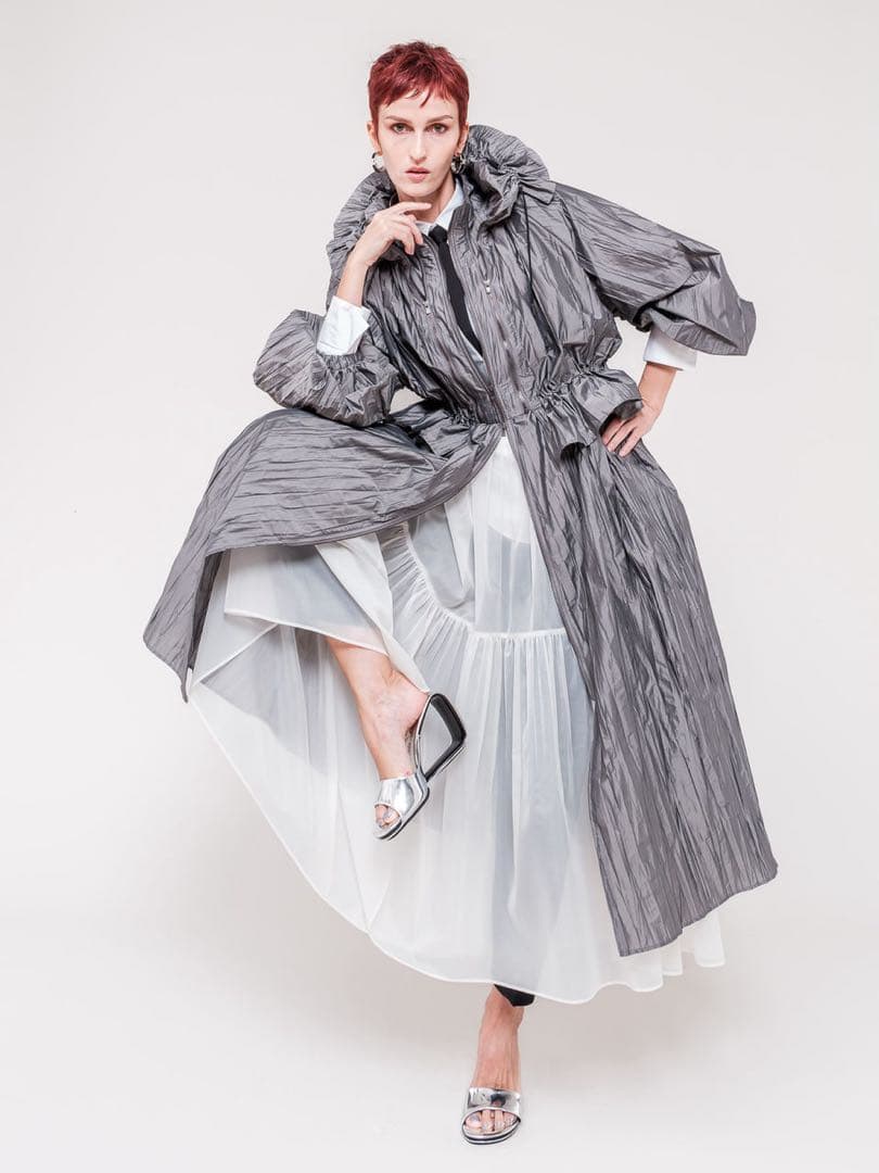 UNITED Nude シルバーオープントゥーミュール