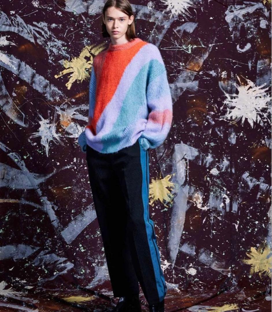 メゾンスペシャル　ウェーブグラデーションシャギープライムオーバーモヘヤニット