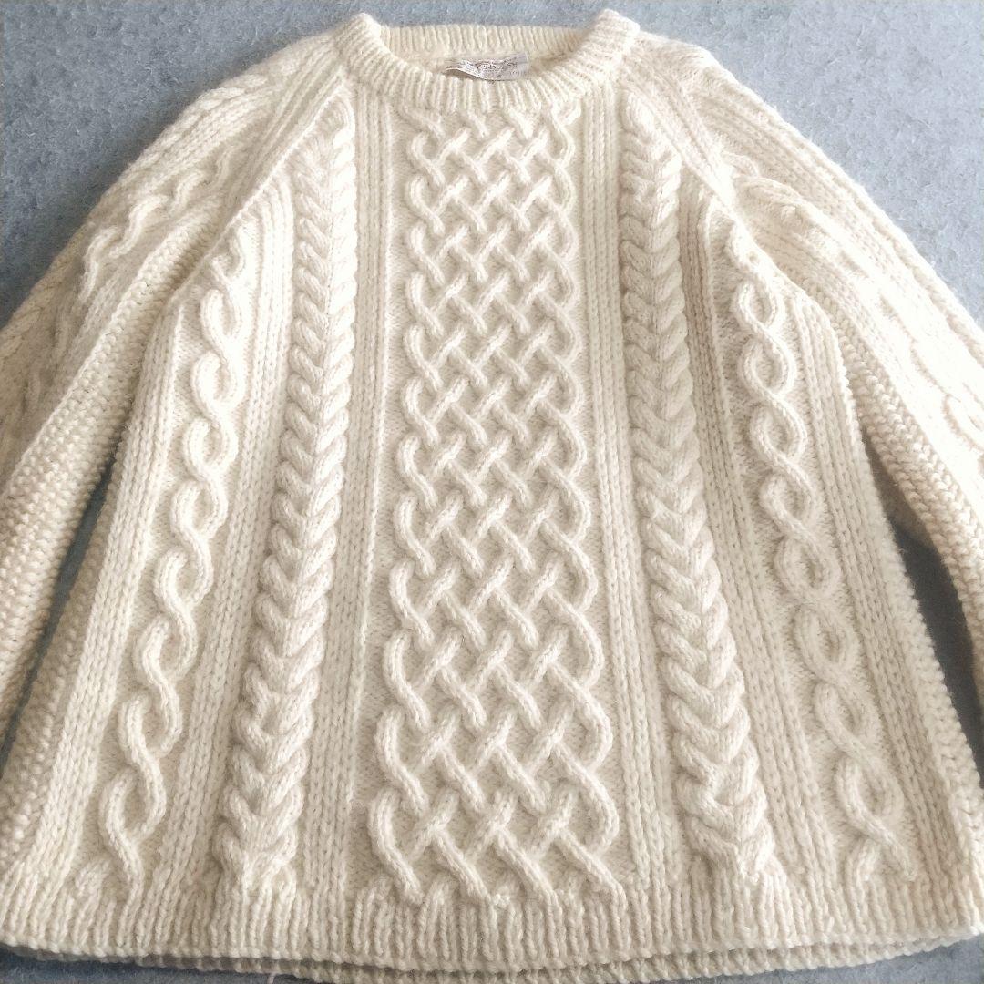 インバーアラン アランニット1A クルーネック フィッシャーマン ケーブル 冬