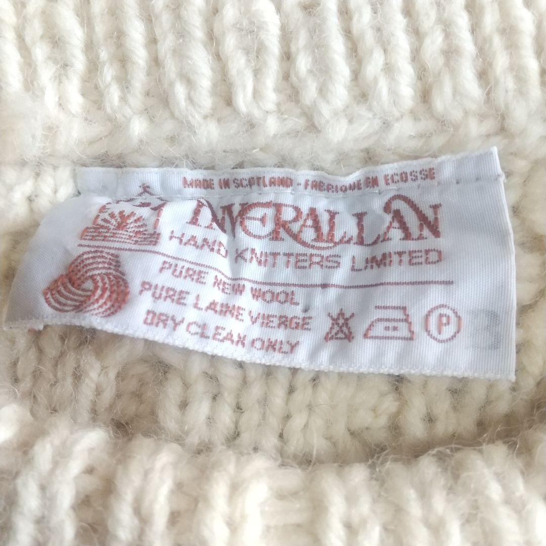 インバーアラン アランニット1A クルーネック フィッシャーマン ケーブル 冬