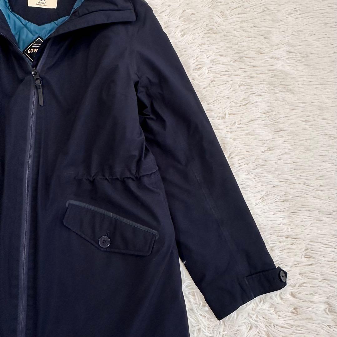 美品 エーグル 洗える ゴアテックス コート ジャケット キルティング 濃紺 L