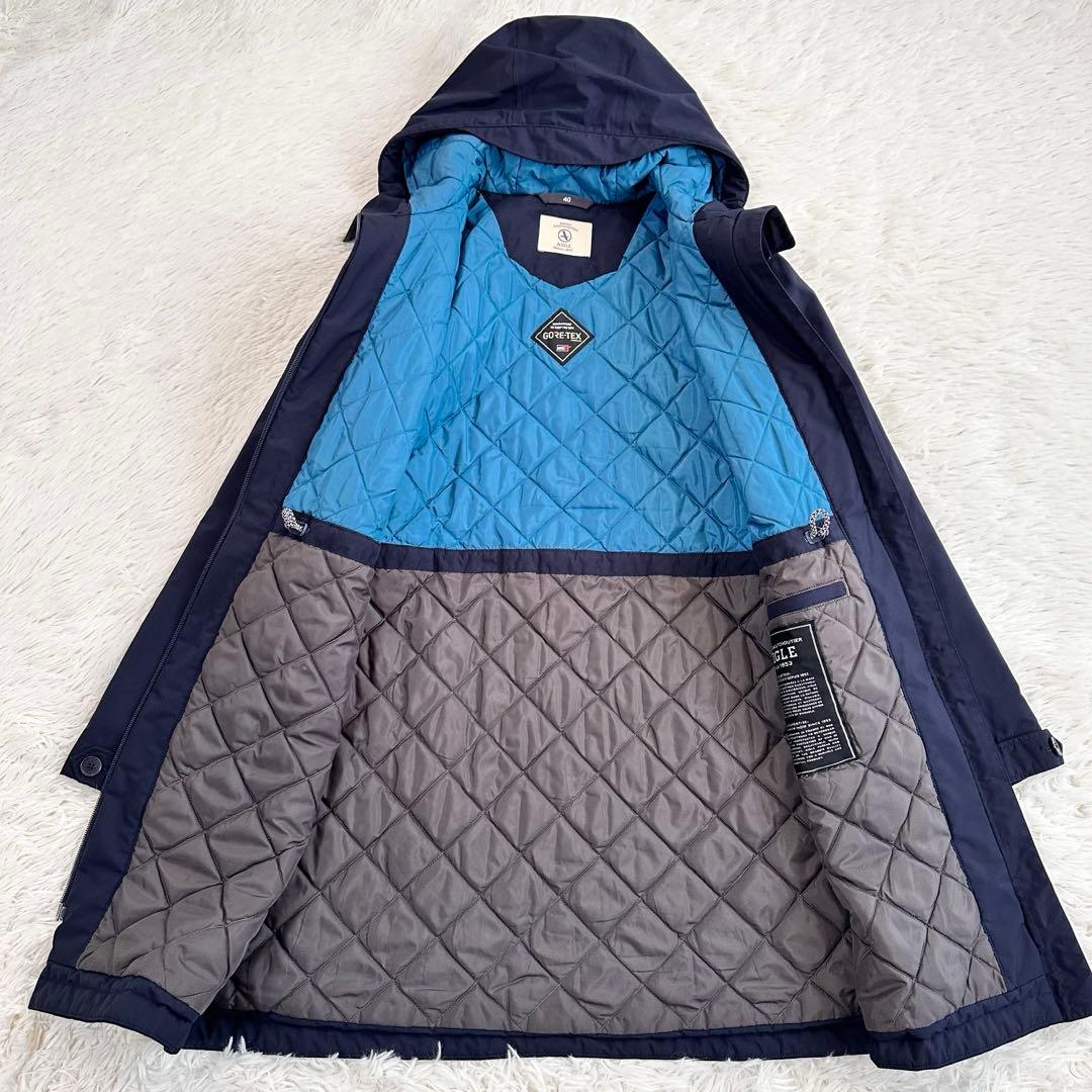 美品 エーグル 洗える ゴアテックス コート ジャケット キルティング 濃紺 L