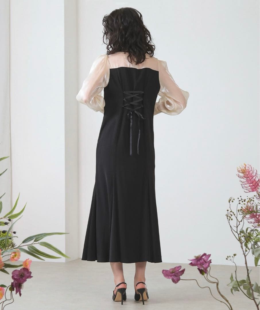 【美品】Dorry doll ドリードール　ドットスリーブマーメイドドレス M