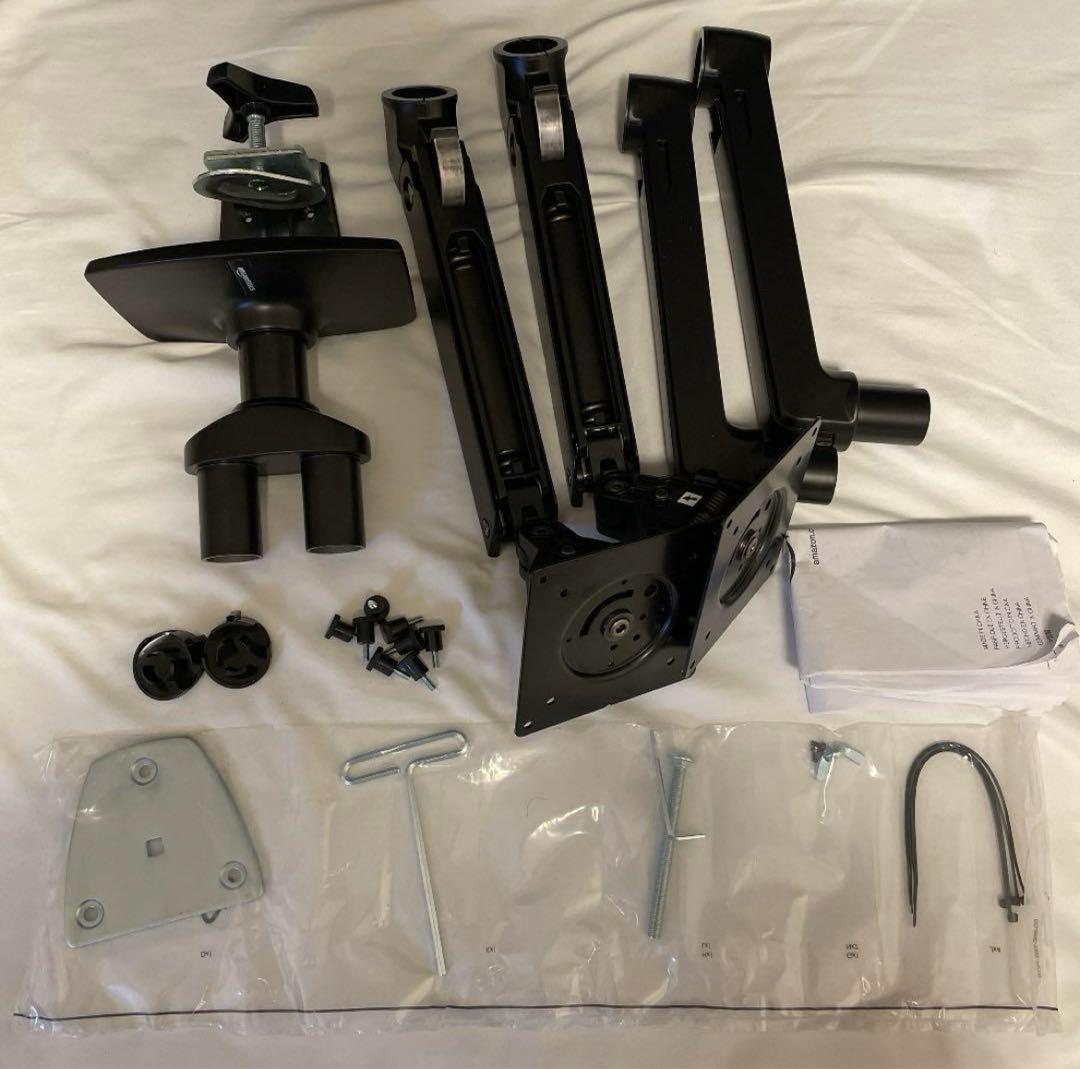 Amazonベーシック　モニターアーム　デュアルディスプレイタイプ　ブラック