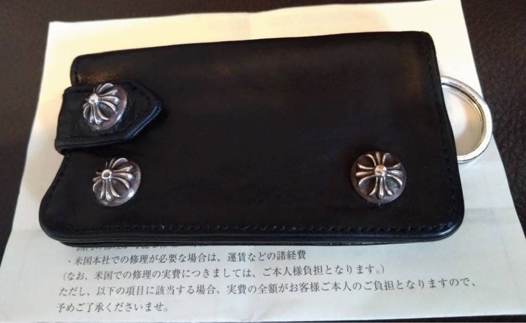 CHROME HEARTSキーホルダー ギャランティ有り 黒いレザーキーケース