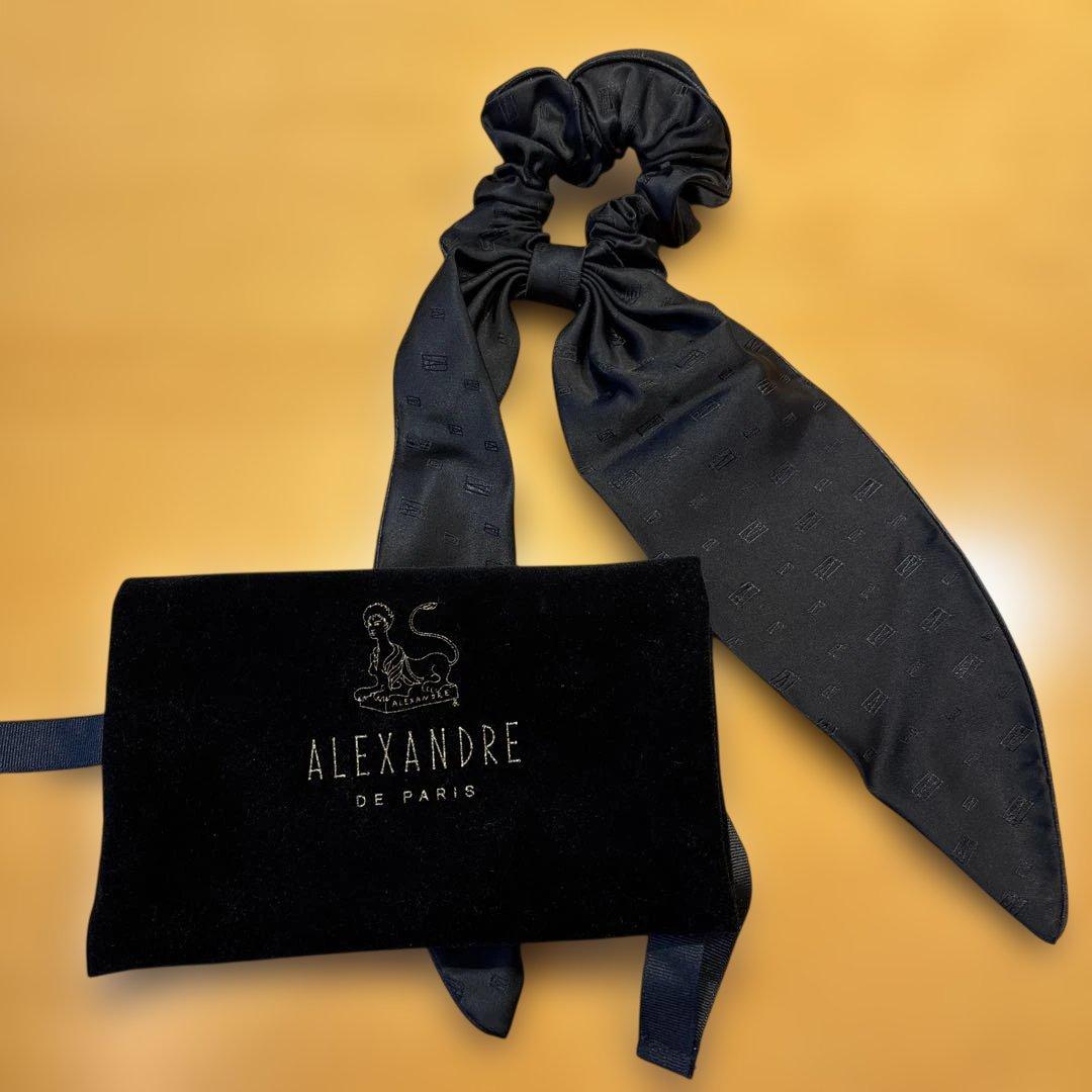 アレクサンドル　ドゥ　パリ　ヘアーアクセサリー　黒シルク