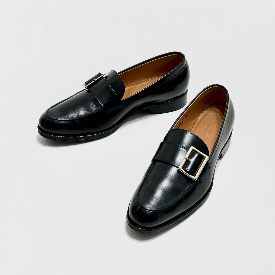 ■裏張り新品 定4万 ジャランスリワヤ 4 23 36 ローファー 黒 バックル