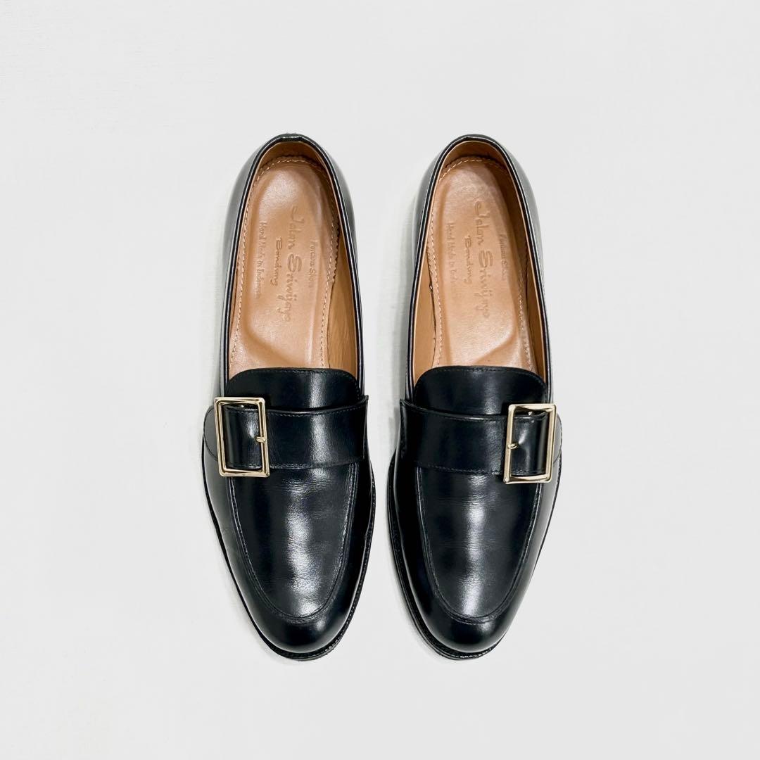 ■裏張り新品 定4万 ジャランスリワヤ 4 23 36 ローファー 黒 バックル