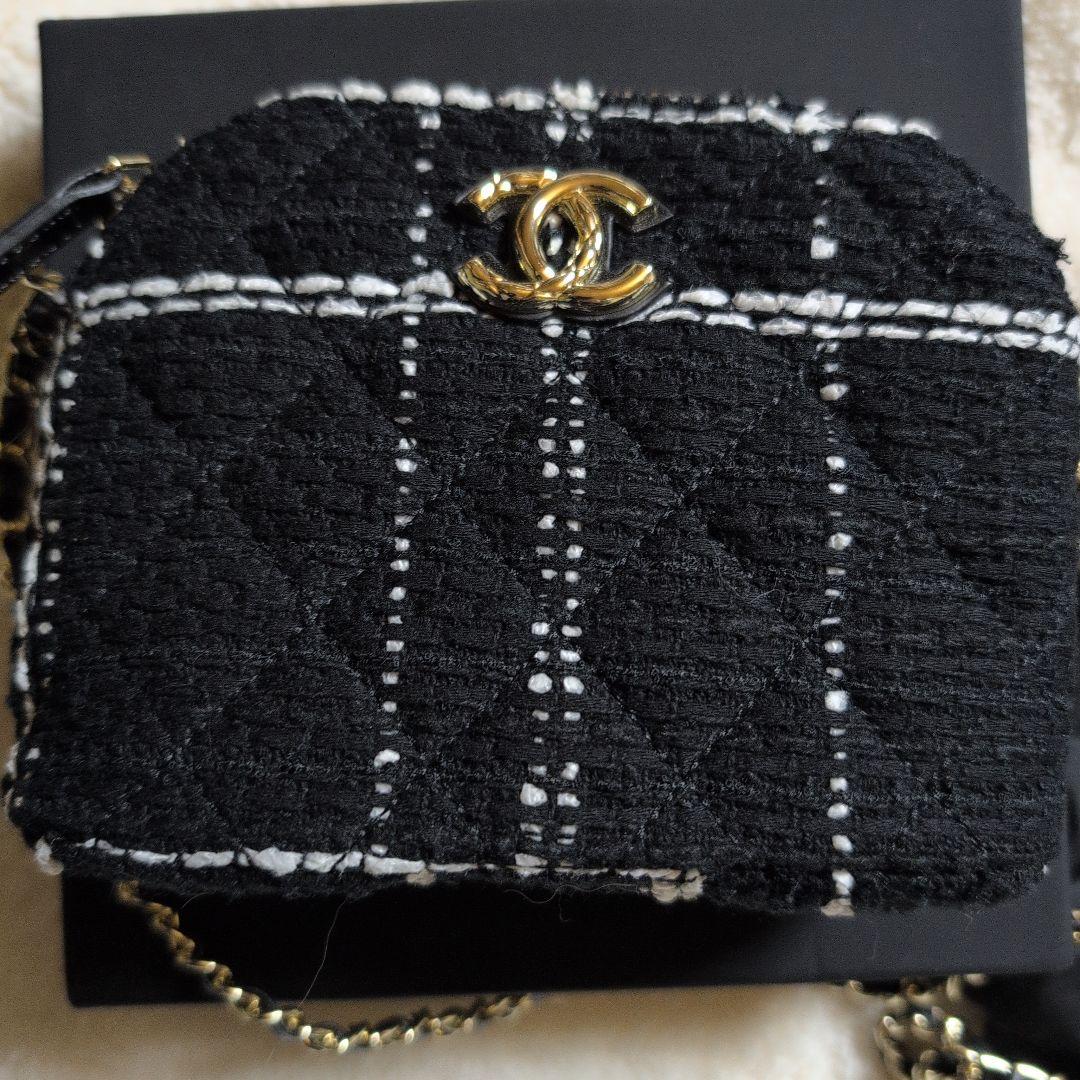 シャネル ノベルティ チェーン ショルダーバッグ ツイード