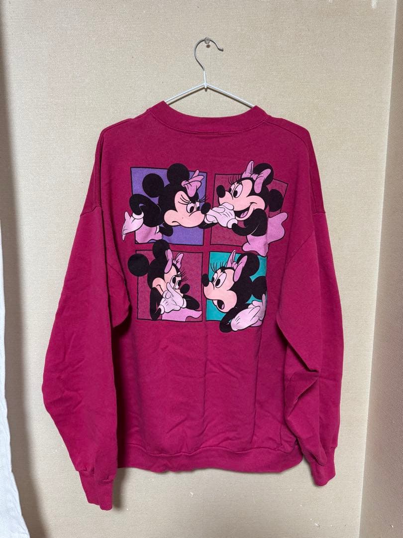80s 90s Disney ミニー プリントトレーナー ピンク