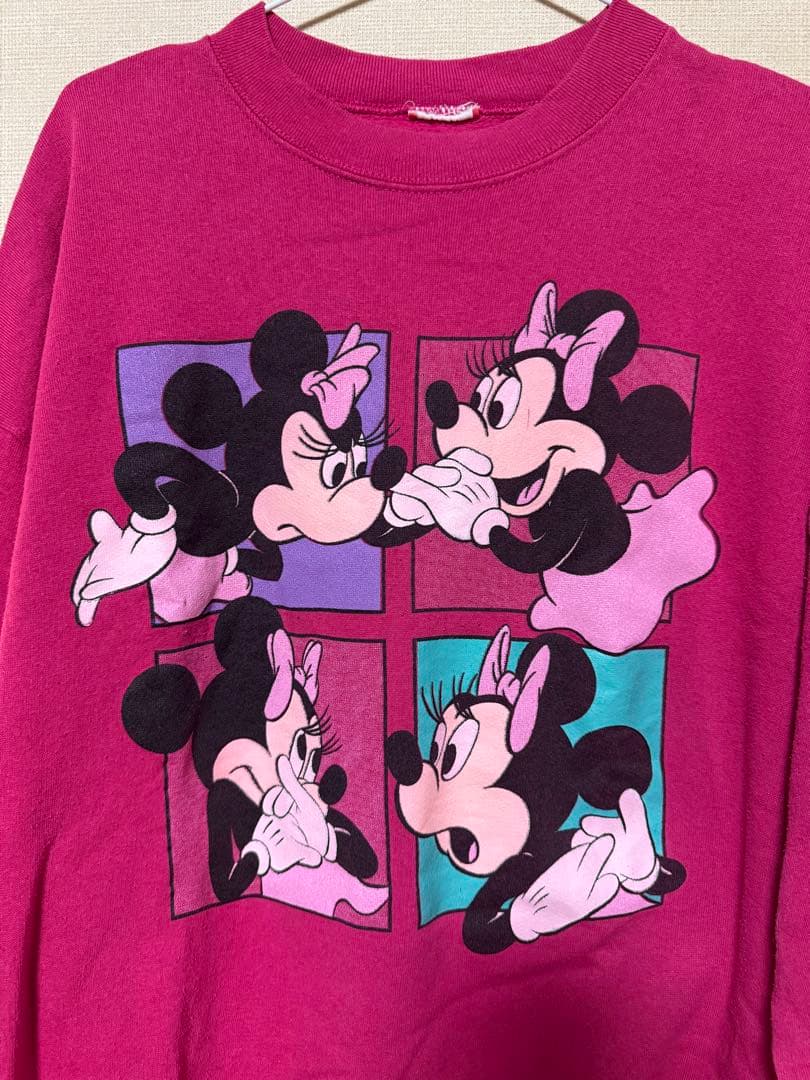 80s 90s Disney ミニー プリントトレーナー ピンク