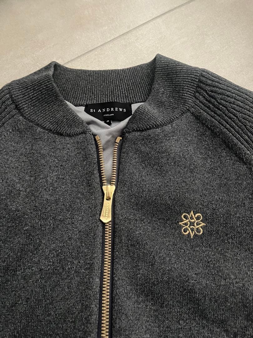【未使用】St ANDREWS セント・アンドリュース 裏地付ニットブルゾン S