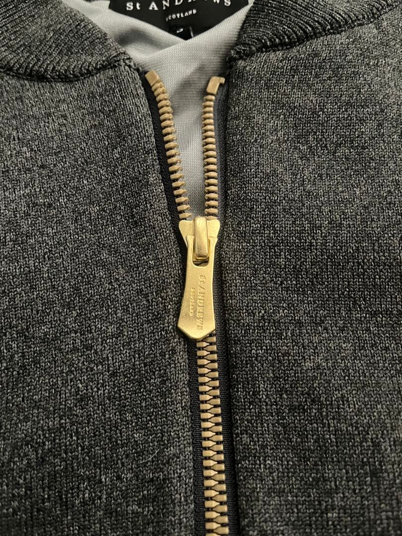 【未使用】St ANDREWS セント・アンドリュース 裏地付ニットブルゾン S