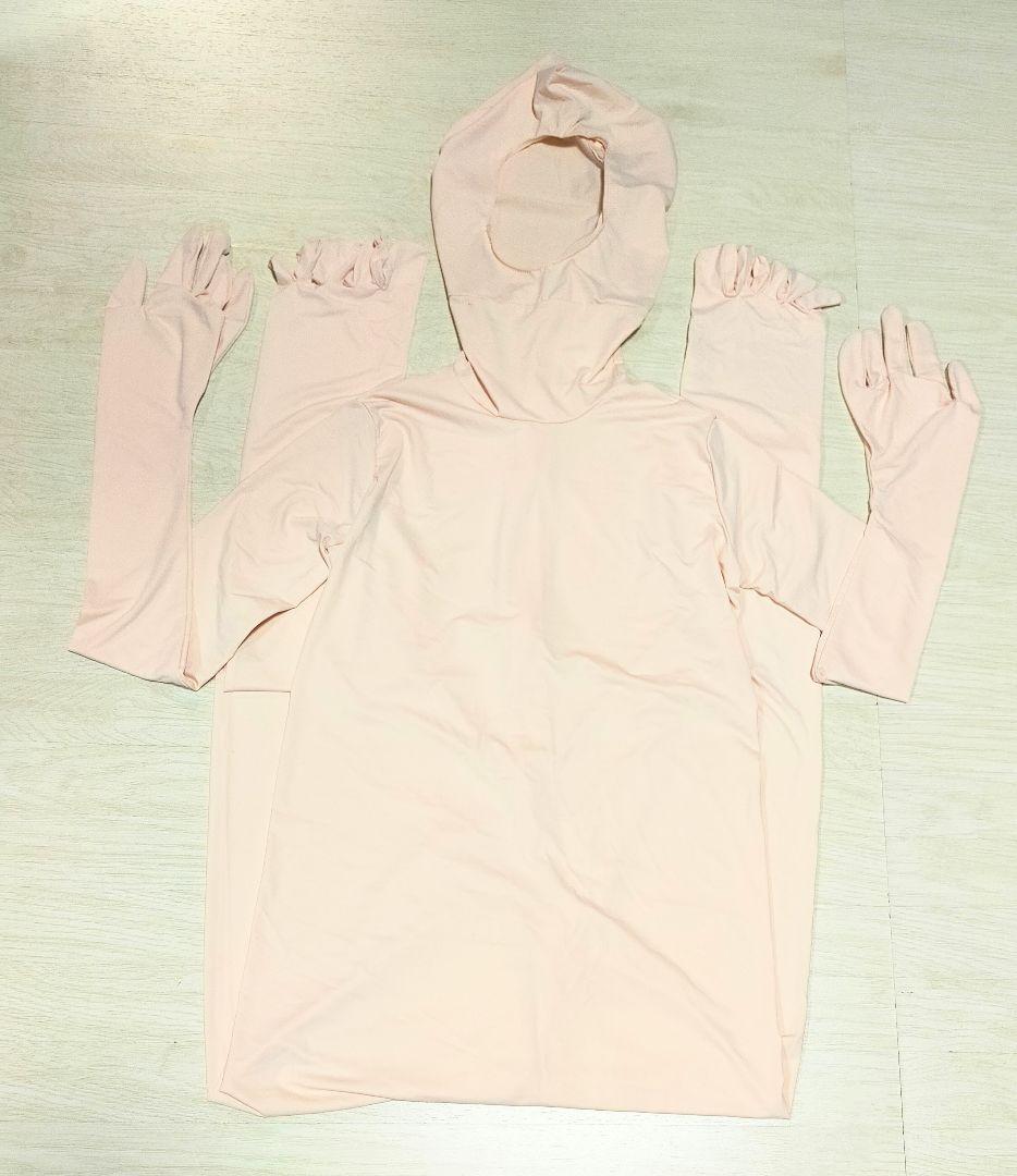 アトラク 肌タイツ 男性Mサイズ 顔開き 5本足指加工 肌色全身タイツ