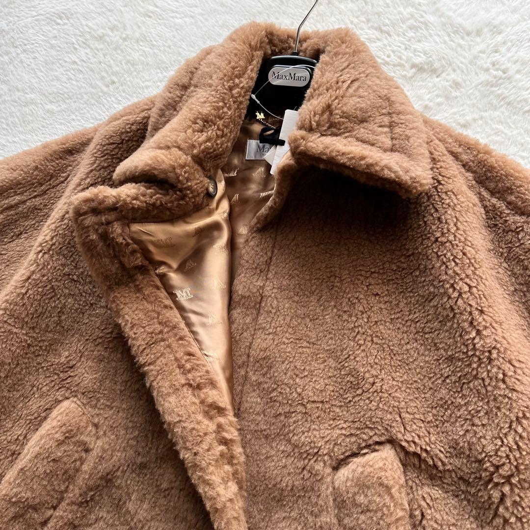 新品未使用✨ Max Mara 白タグ テディベア ポンチョ ケープ キャメル