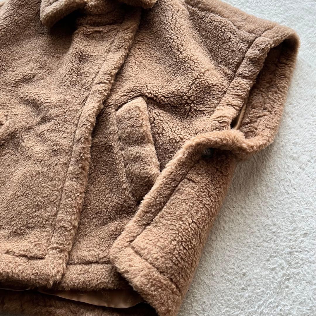 新品未使用✨ Max Mara 白タグ テディベア ポンチョ ケープ キャメル