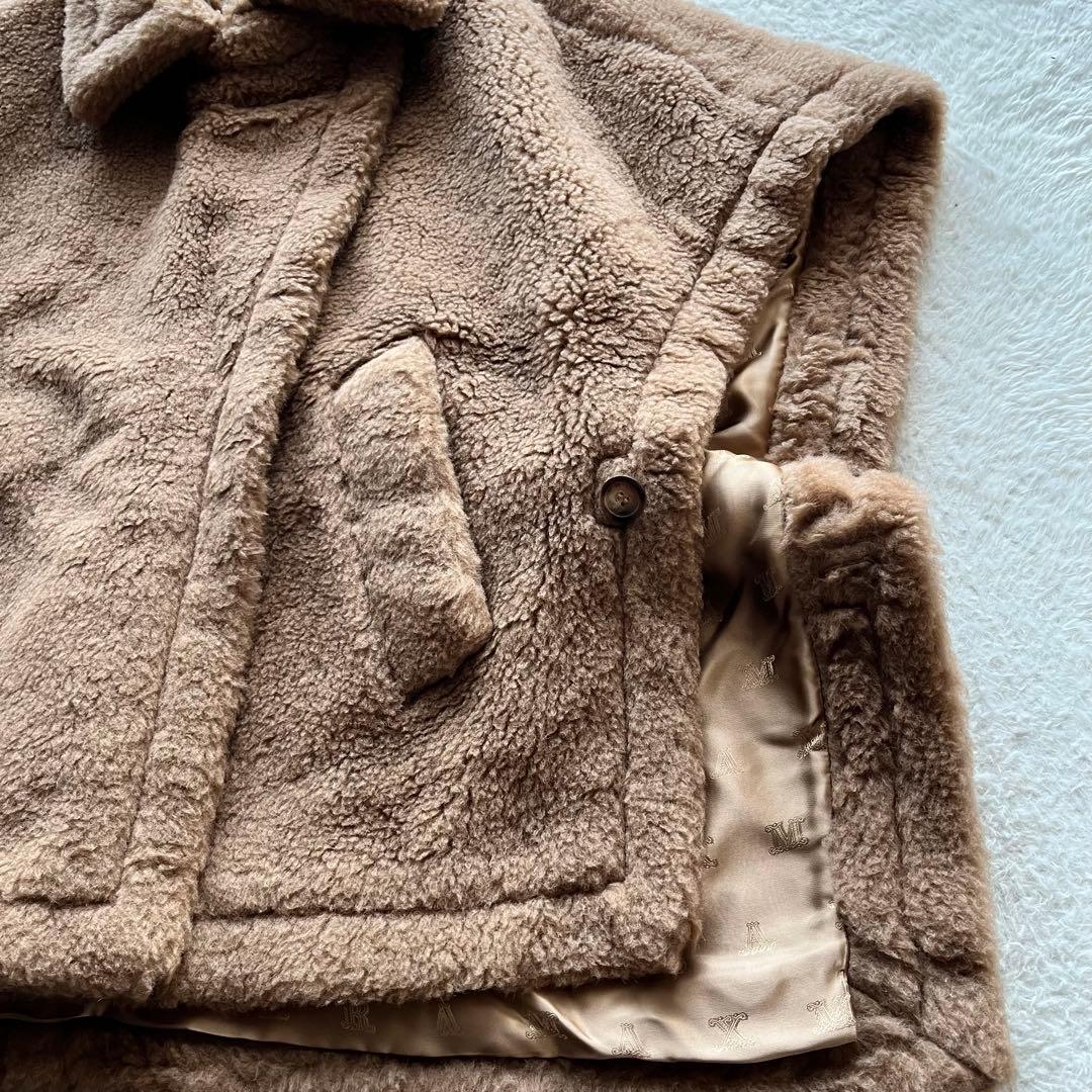 新品未使用✨ Max Mara 白タグ テディベア ポンチョ ケープ キャメル