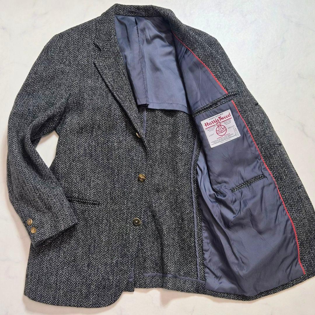 ジェイプレス ハリスツイード ヘリンボーン テーラードジャケット L