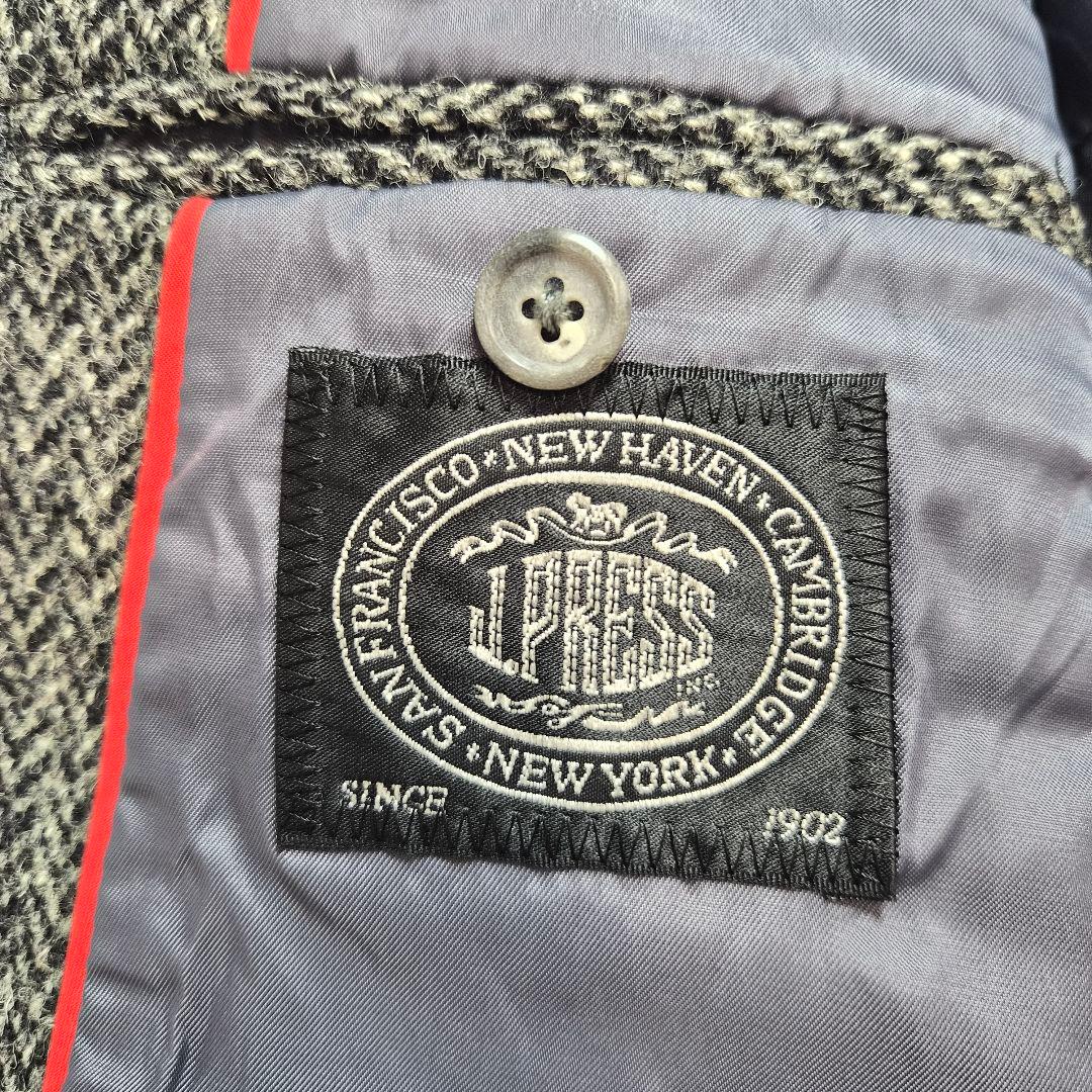 ジェイプレス ハリスツイード ヘリンボーン テーラードジャケット L