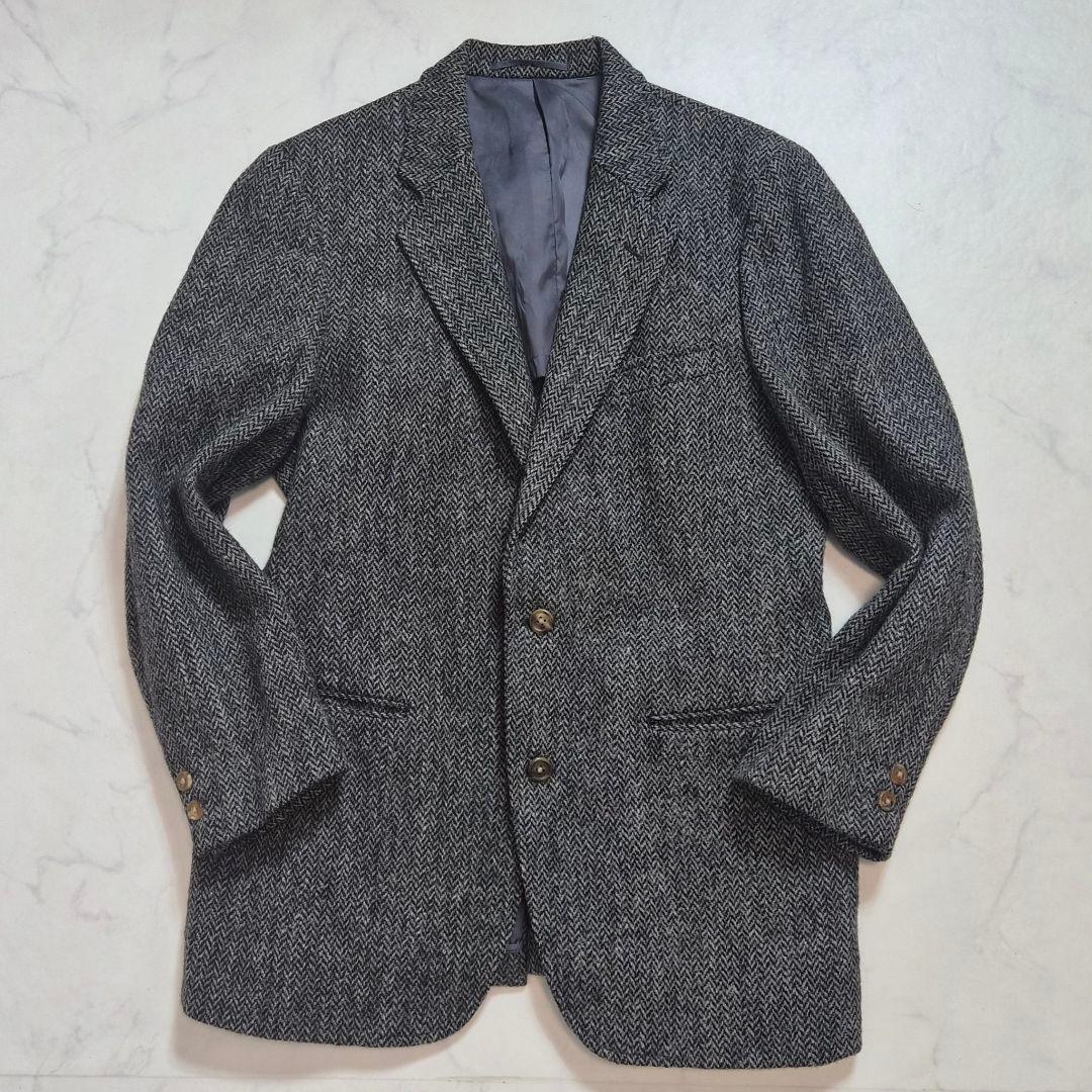 ジェイプレス ハリスツイード ヘリンボーン テーラードジャケット L