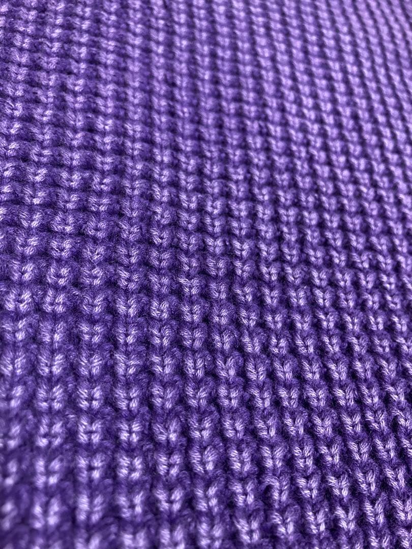 極美品 希少カラー ショット ワッフル クルーネック サーマルニット ケーブル