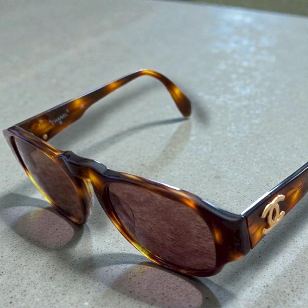 美品　シャネル　CHANEL ココマーク　サングラス　91235 べっ甲