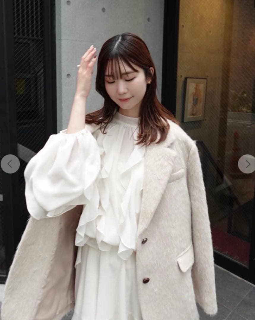 【最終値下げ】COCODEAL カスケードボウタイフリルミニワンピース