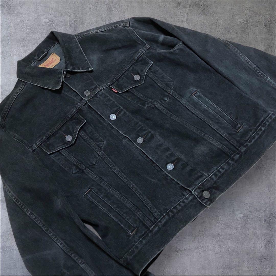 90s ユーロリーバイスLevi's70506 ブラックトラッカージャケット　L