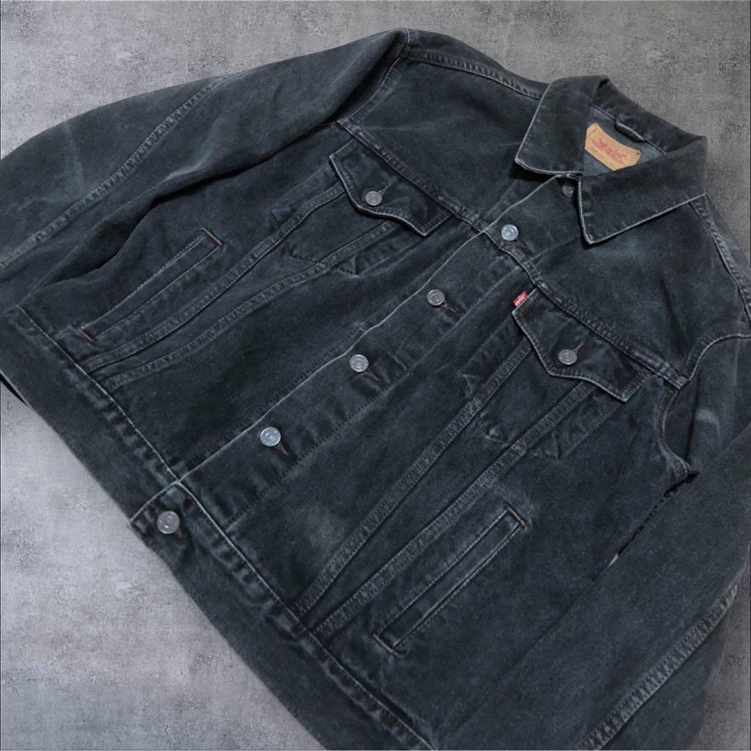 90s ユーロリーバイスLevi's70506 ブラックトラッカージャケット　L