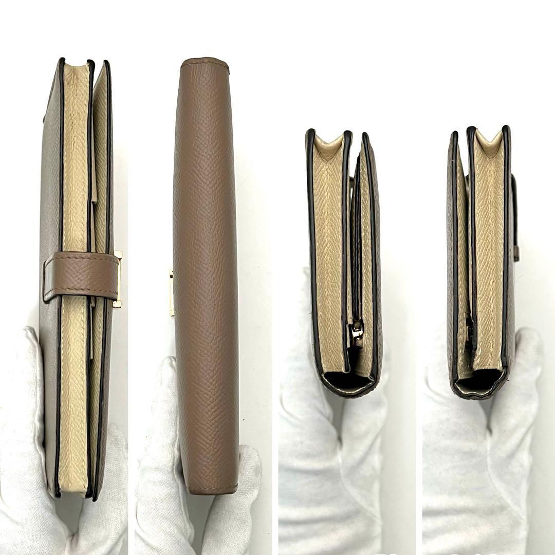 エルメス べアンスフレ ブラウン×アイボリー バイカラーHermes財布 長財布