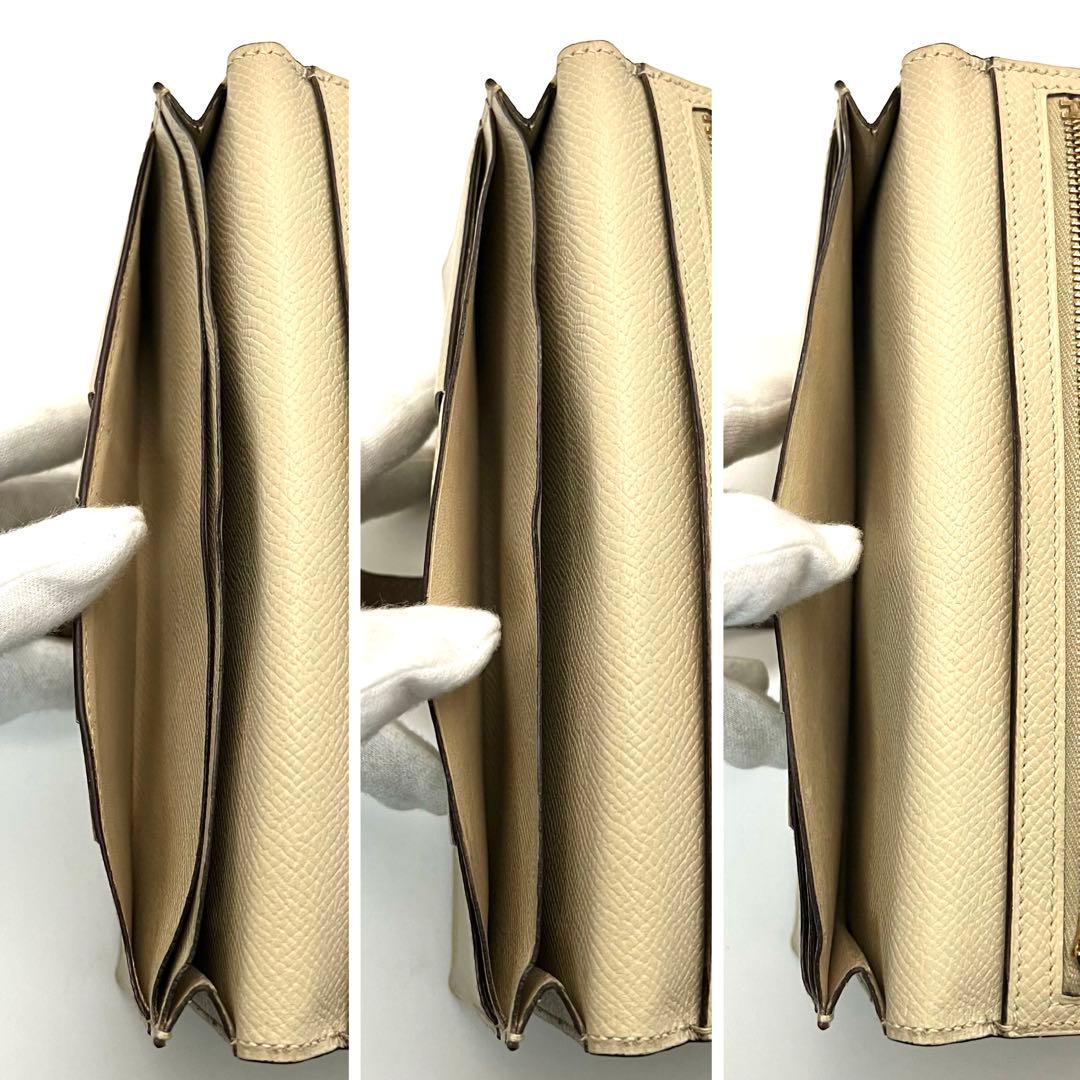 エルメス べアンスフレ ブラウン×アイボリー バイカラーHermes財布 長財布