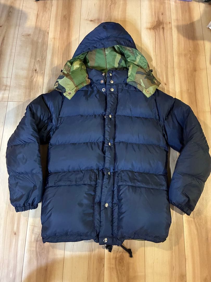 【美品】クレセントダウンワークスネイビー ダウンジャケット 迷彩裏地【入手困難】