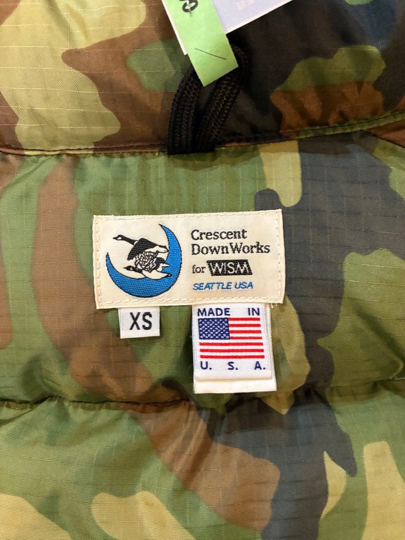 【美品】クレセントダウンワークスネイビー ダウンジャケット 迷彩裏地【入手困難】