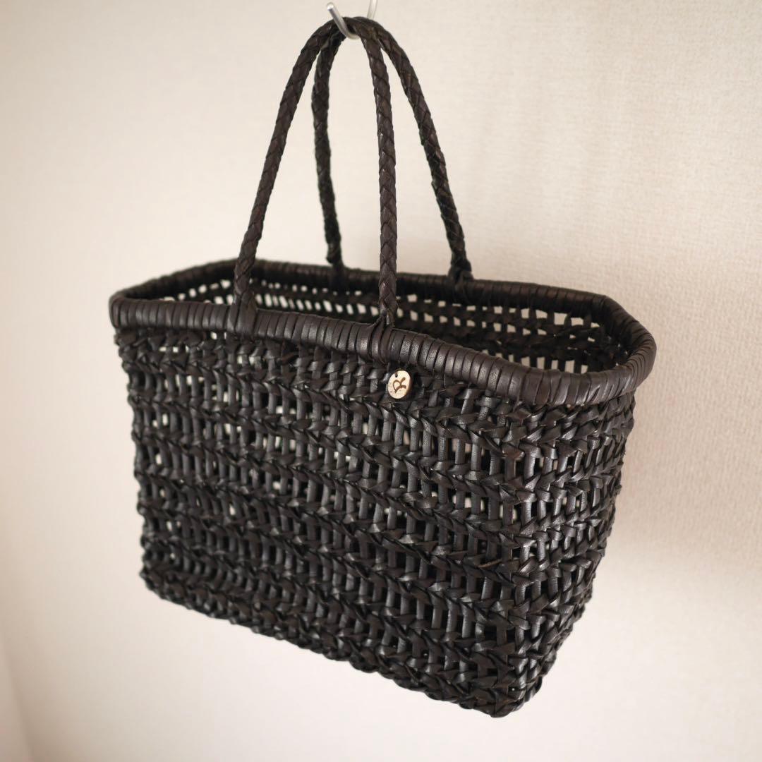 45R レザーかご編みバッグ