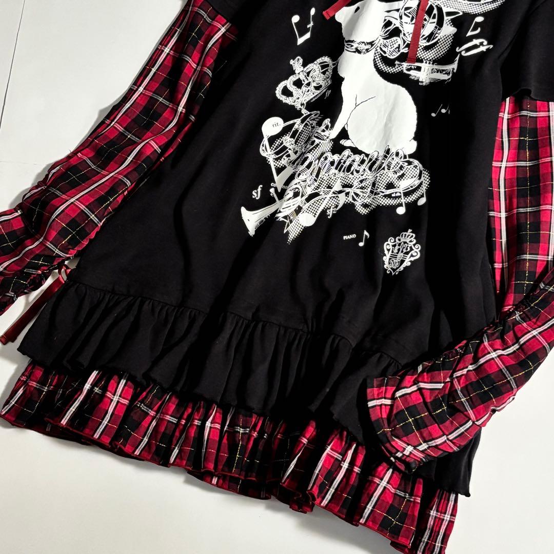 PUTUMAYO プトマヨ　うさぎ・音符柄　ドッキングチュニック・ワンピース