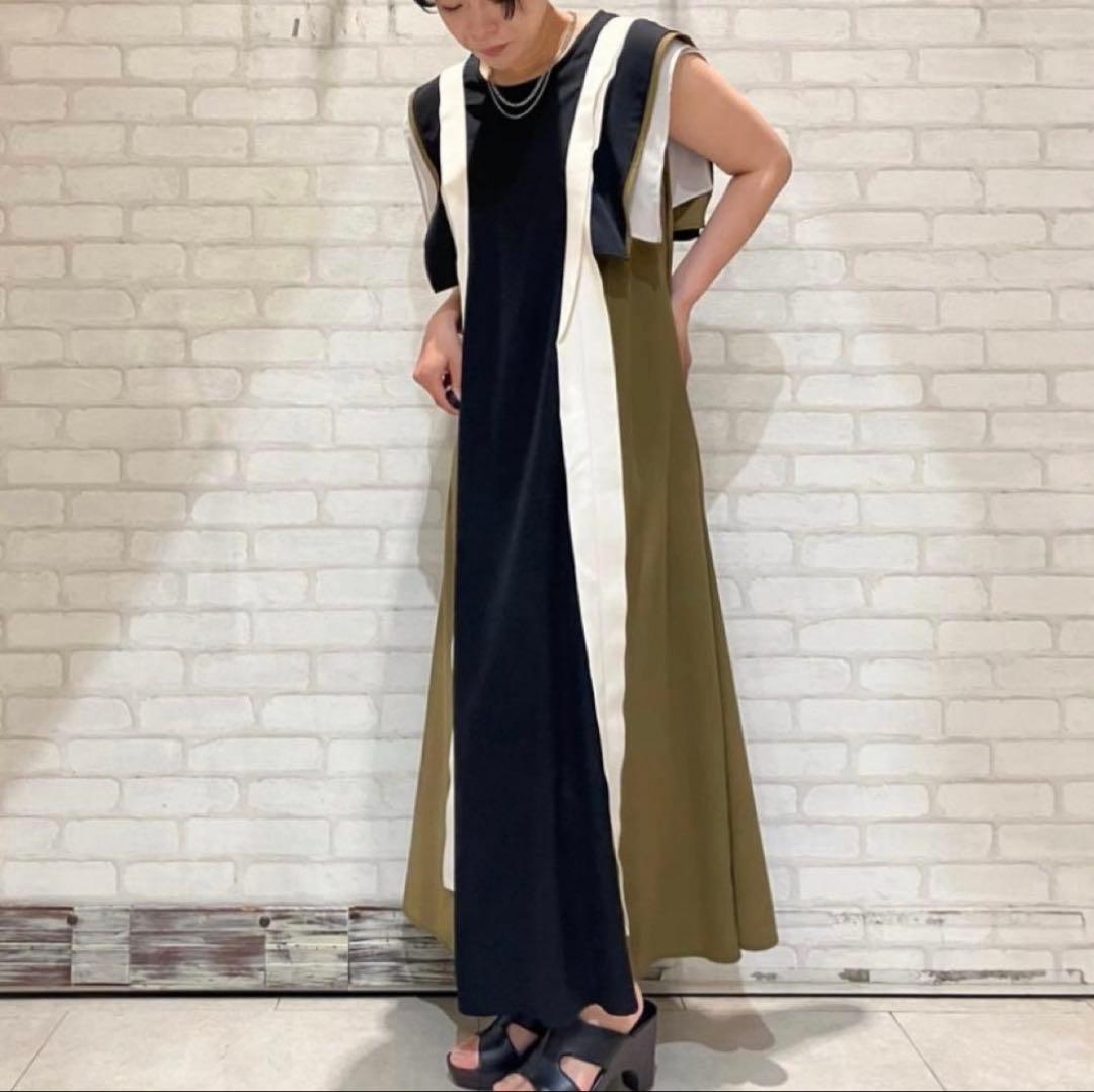 【新品タグ付】 Eimee Law テープデザインショルダーフリルドレス