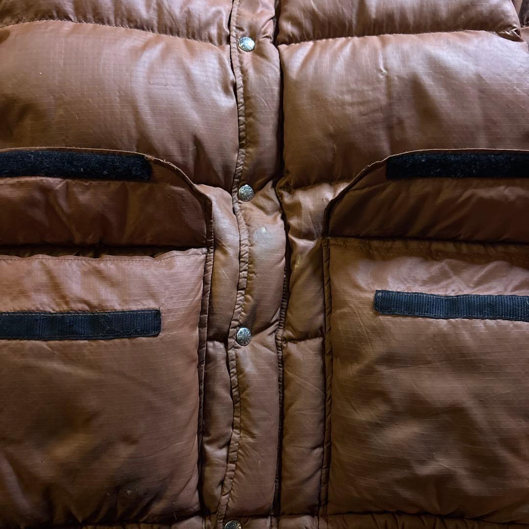 70s The North Face 茶タグ カラコラム ダウン ジャケット