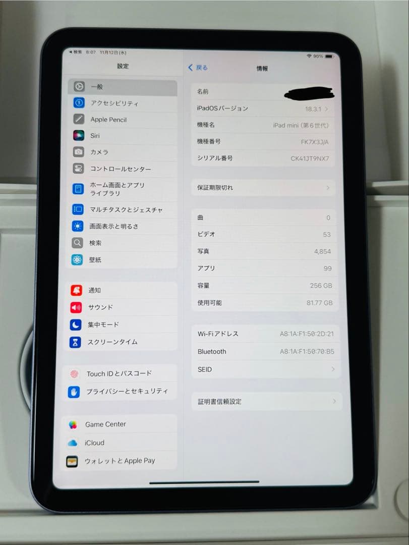 iPad mini 6 Wi-Fi 256GB - パープル