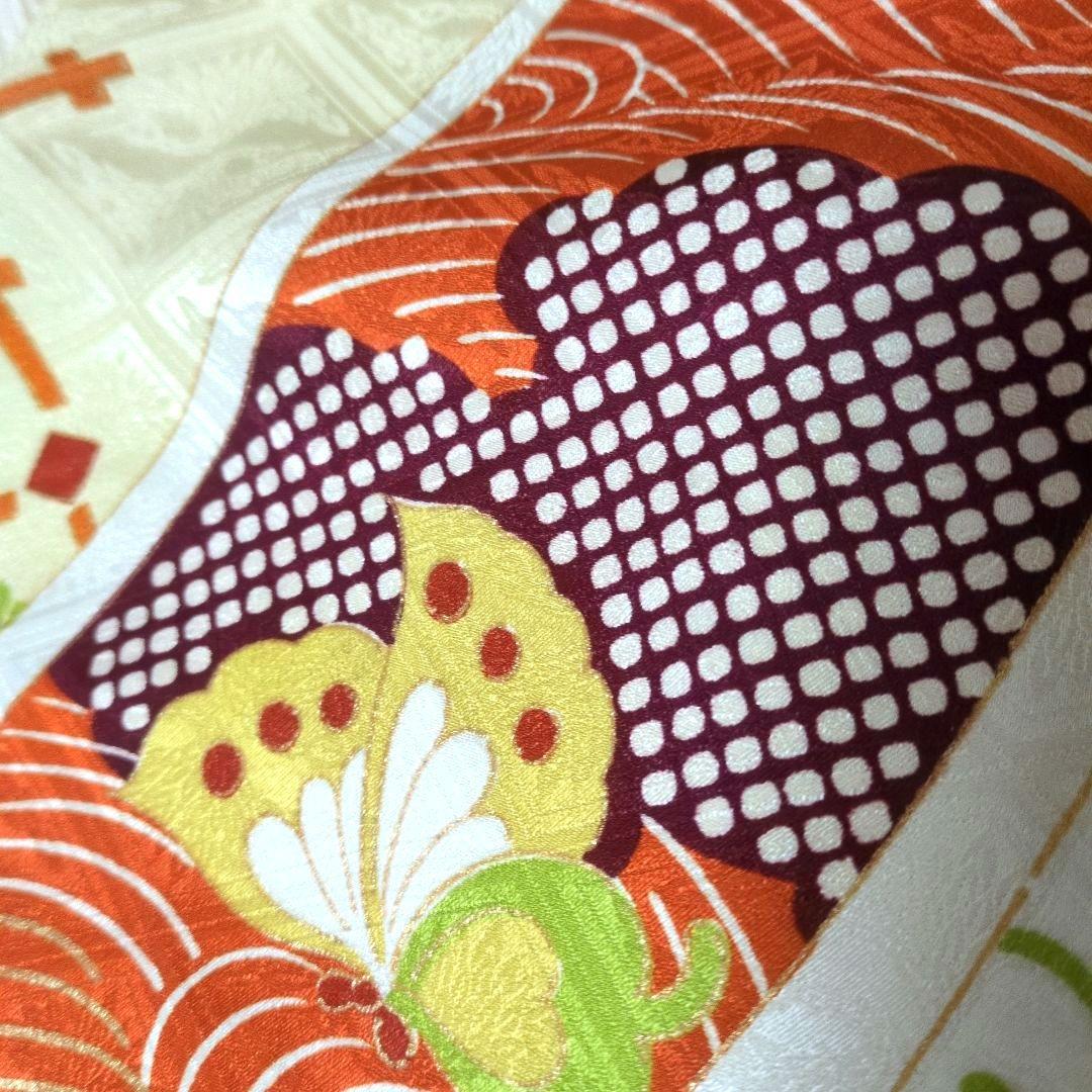 正絹 薄卵 舞鶴刺繍 吉祥 振袖ドレス