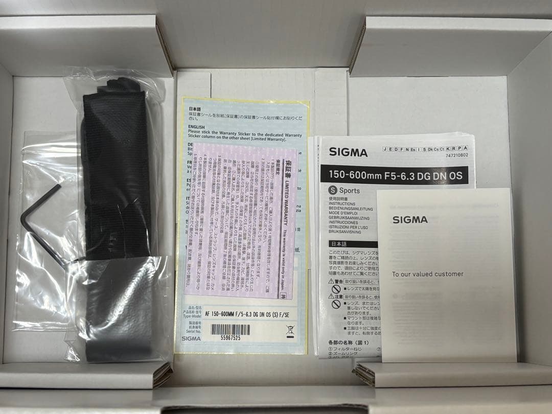 美品　 SIGMA 150-600mm F5-6.3 DG DN OS レンズ