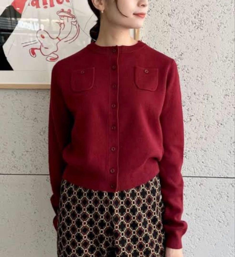 そ*あ様 CABAN✳︎バーガンディ カーディガン S
