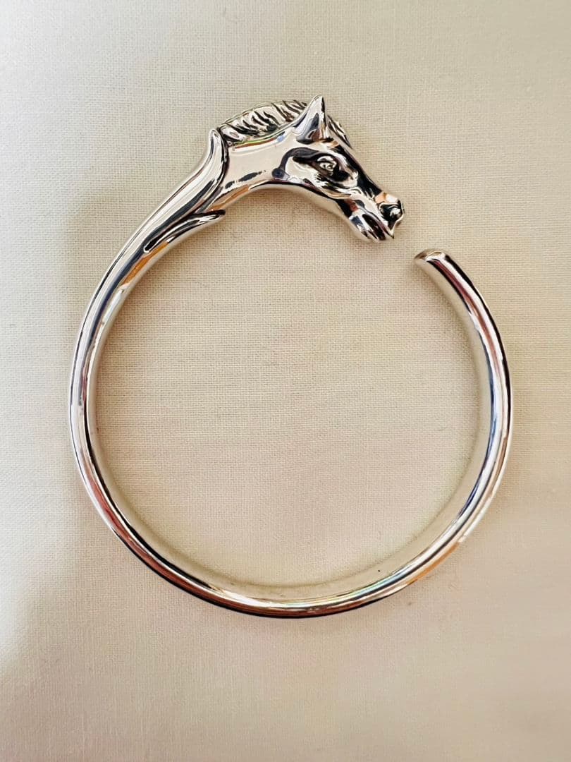HERMES エルメス シュバルホース バングル メタル シルバー ヴィンテージ
