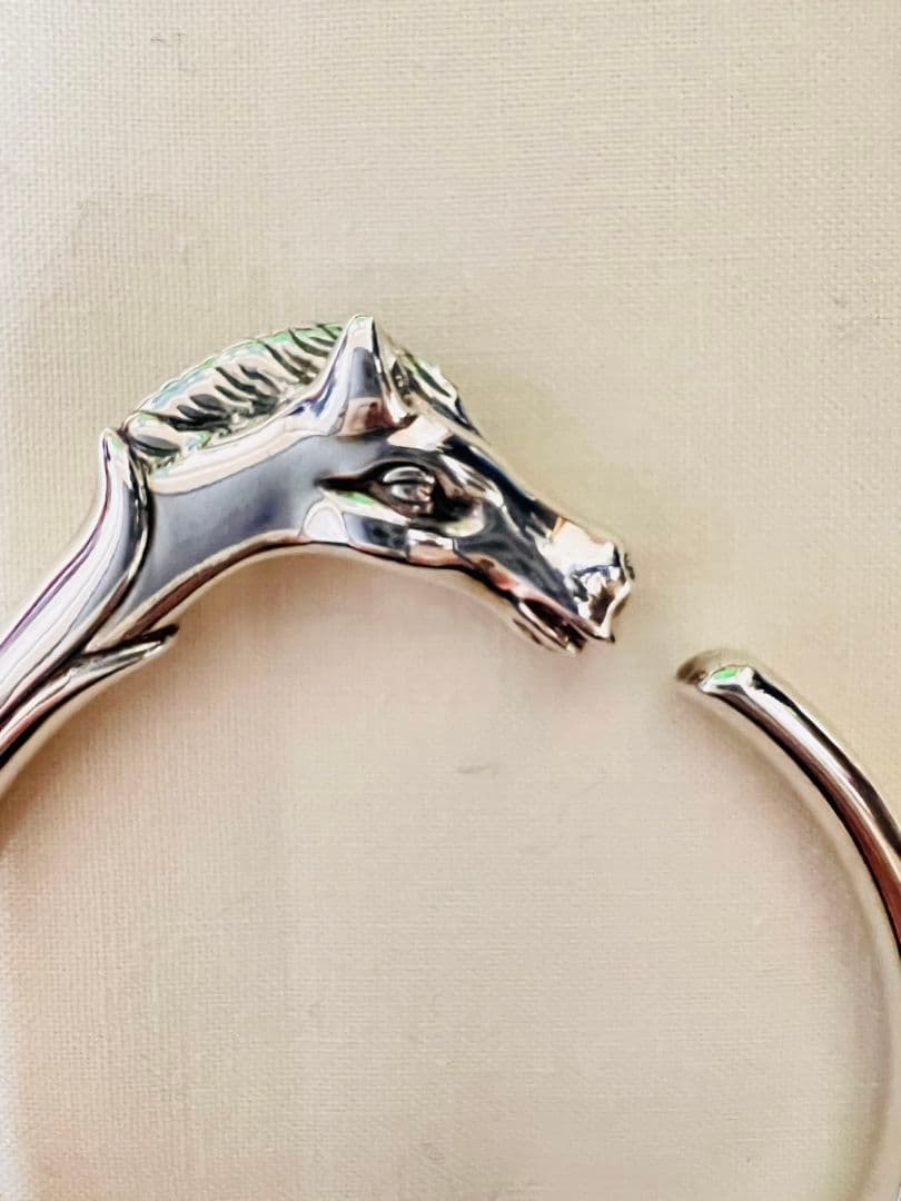 HERMES エルメス シュバルホース バングル メタル シルバー ヴィンテージ