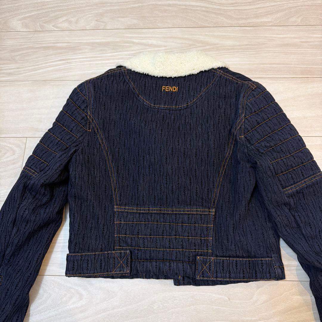 FENDI デニムライダージャケット　ボア
