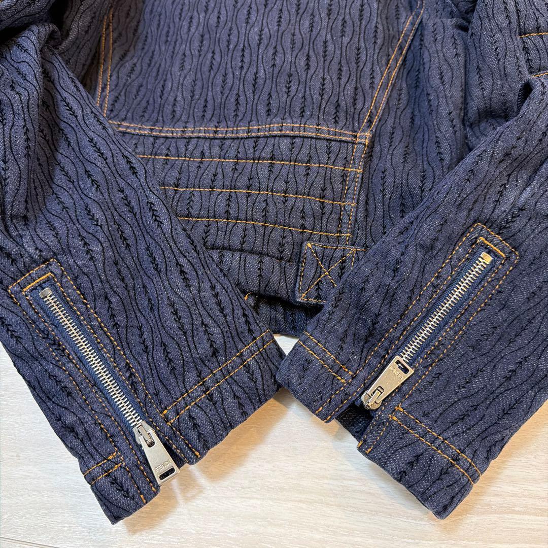 FENDI デニムライダージャケット　ボア