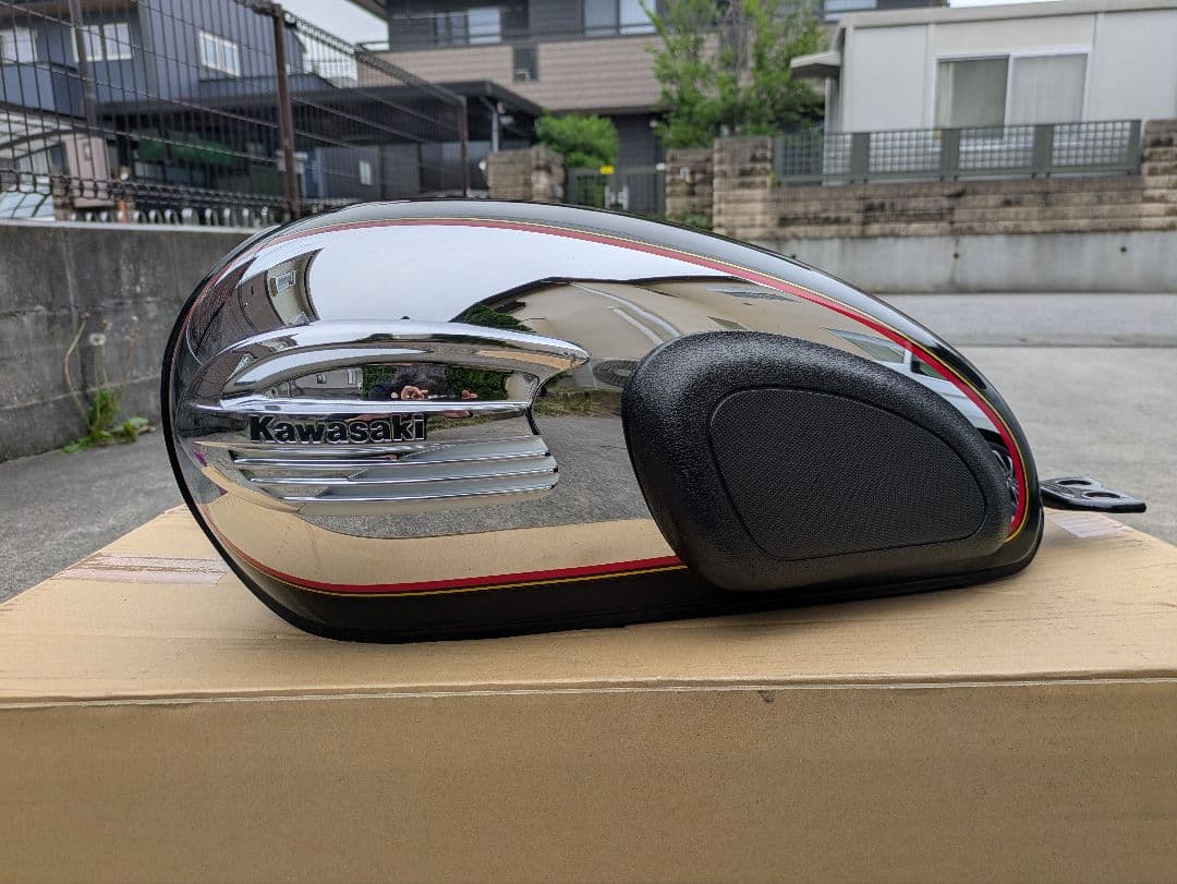 Kawasaki W650タンク クローム ブラック