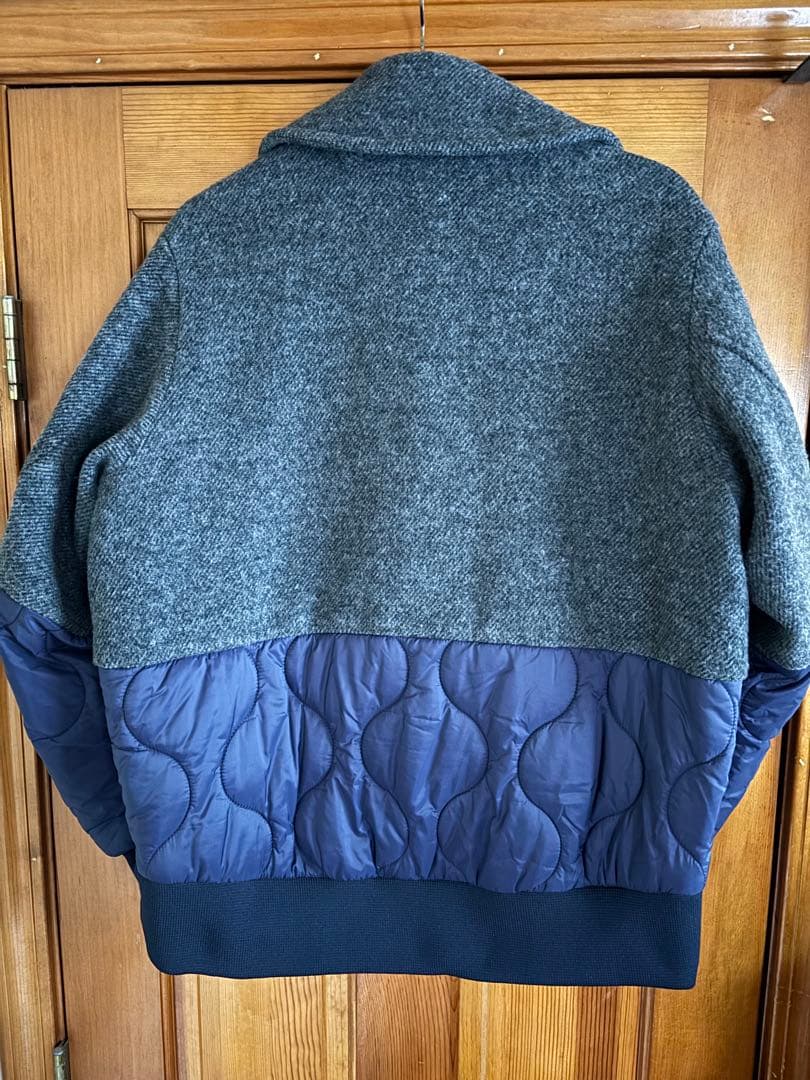 blanc basqueソフトメルトン×中綿キルティング異素材ブルゾンコート