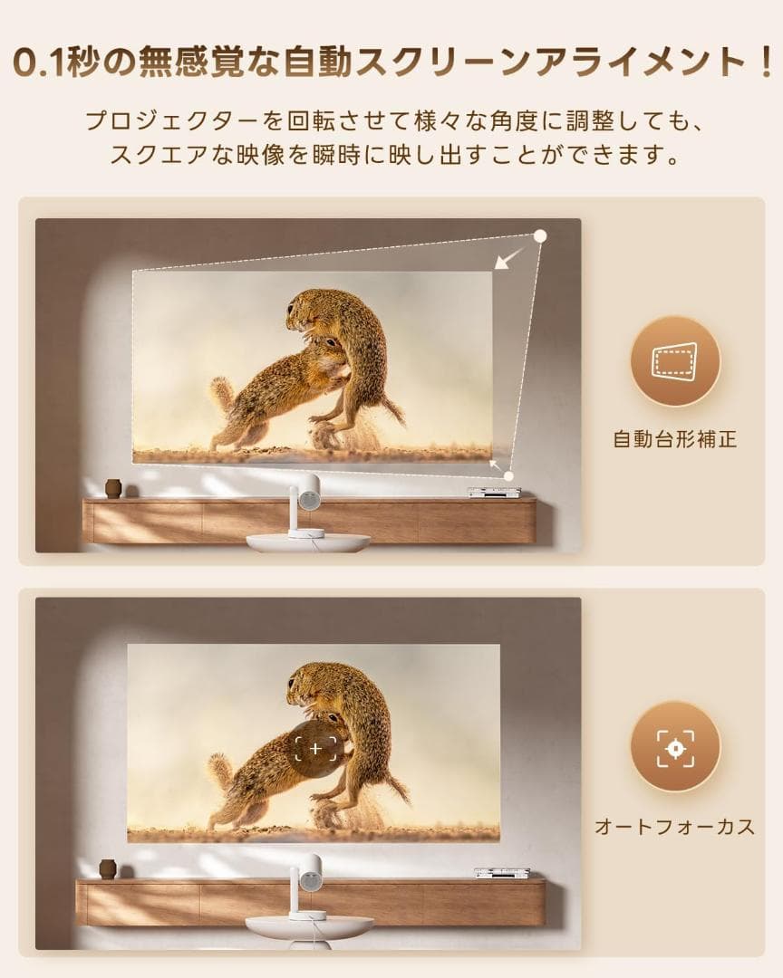 ETOE プロジェクター 天井投影 1080P解像度·4K対応